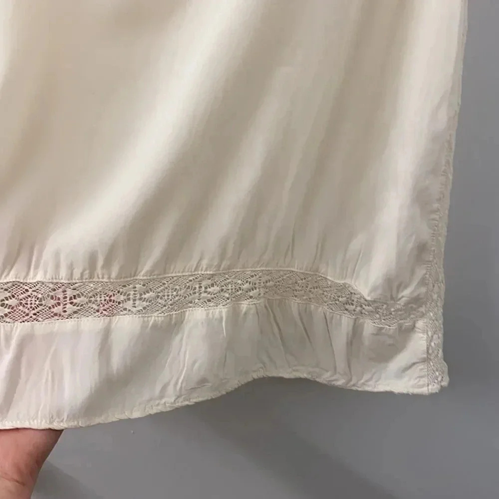 Harlowe & Graham Sleeveless Flowy Lace Cream Blouse Size S - Picture 6 of 9